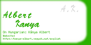 albert kanya business card